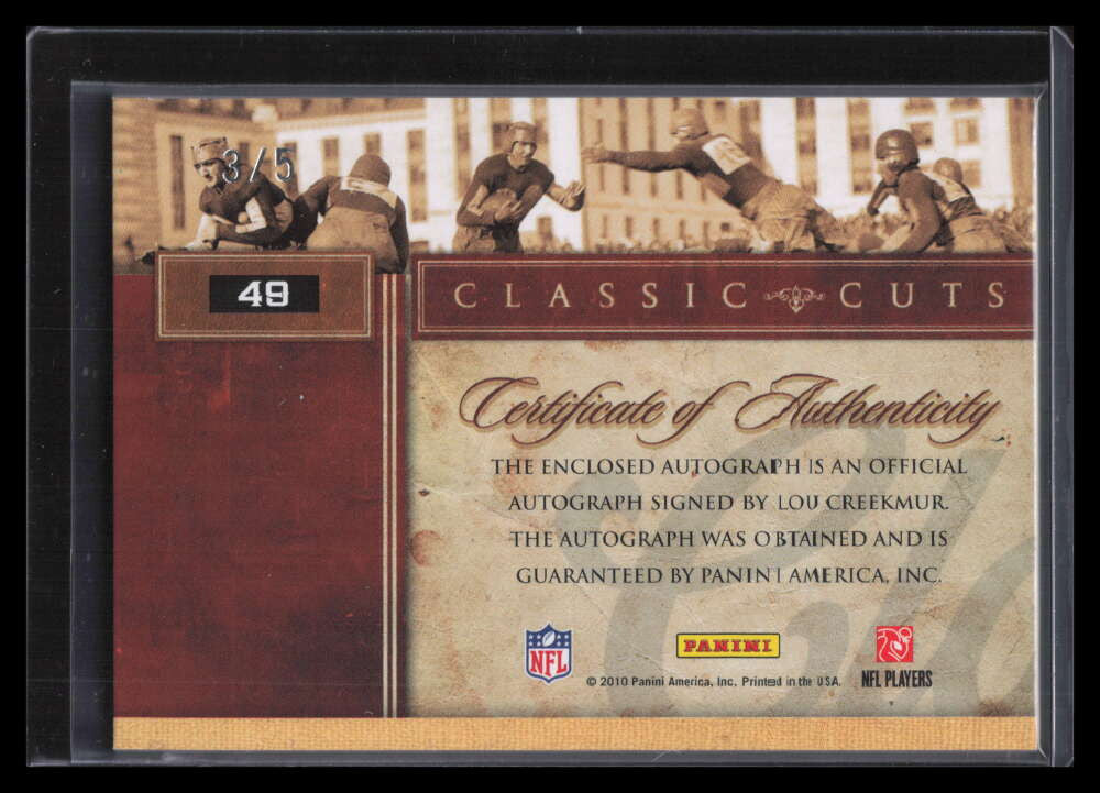 2010 Classics Classic Cuts 49 Lou Creekmur Cut Auto 3/5