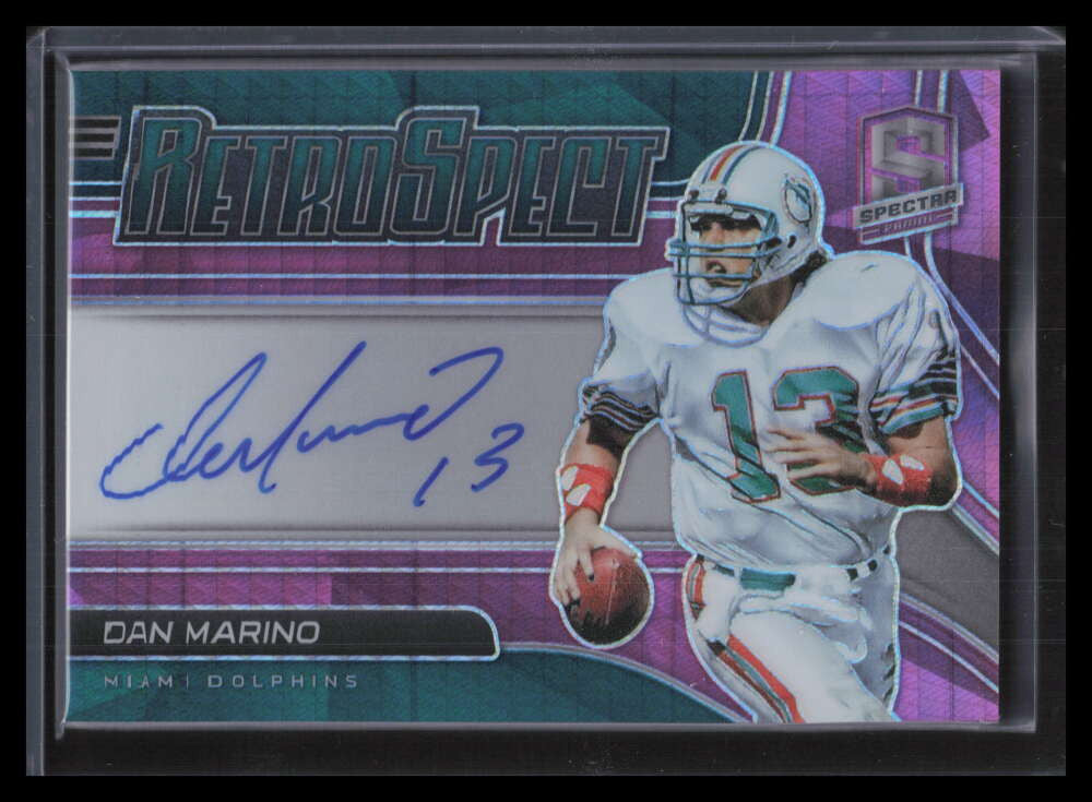 2021 Panini Spectra RetroSpect Autographs Neon Pink 3 Dan Marino Auto 7/8