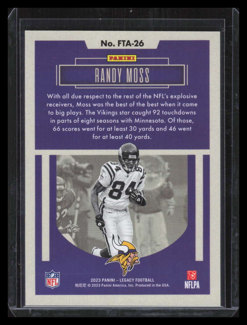 2023 Panini Legacy For the Ages Blue 26 Randy Moss 39/50