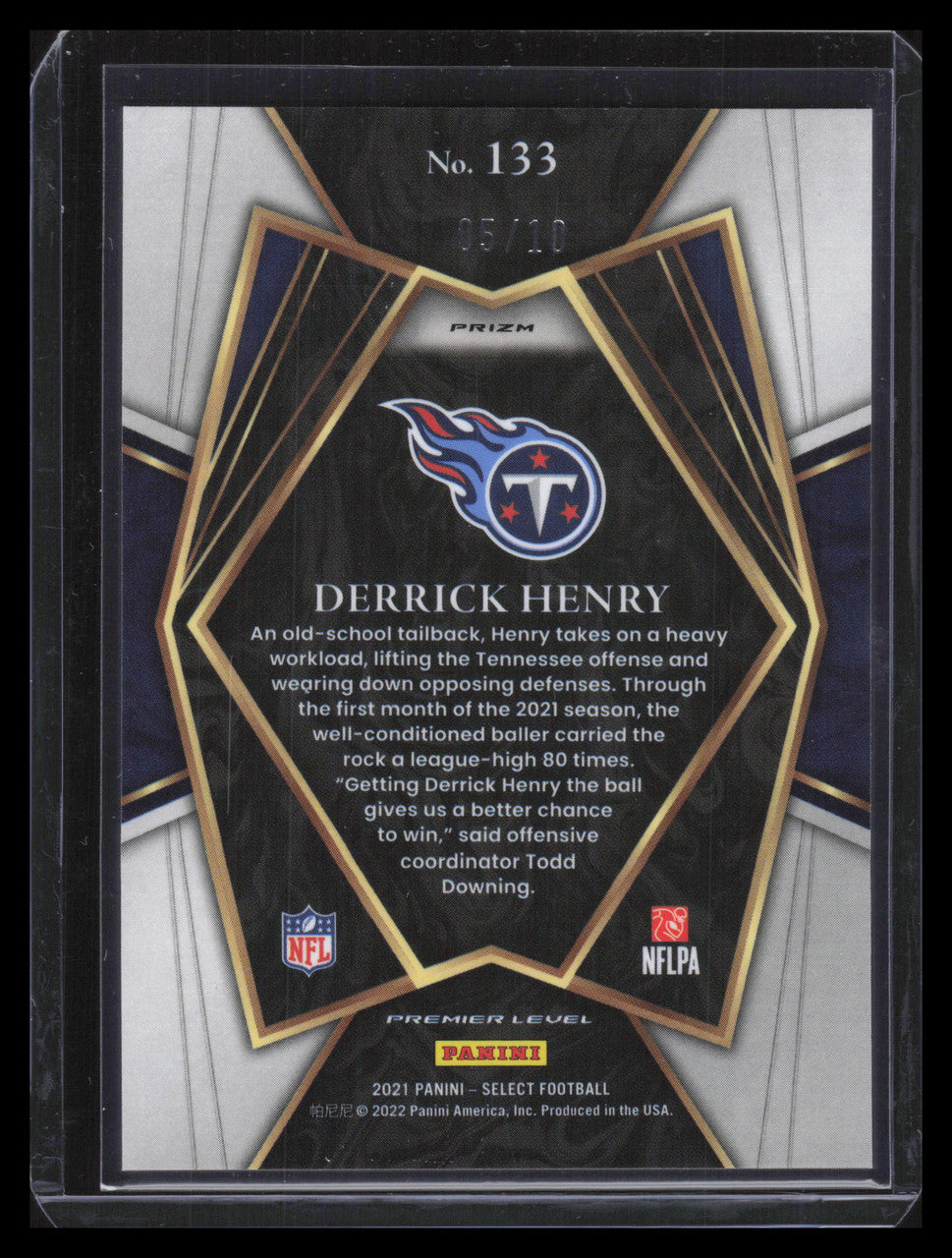2021 Select Prizm Pink Refractor 133 Derrick Henry 5/10 Premier Level