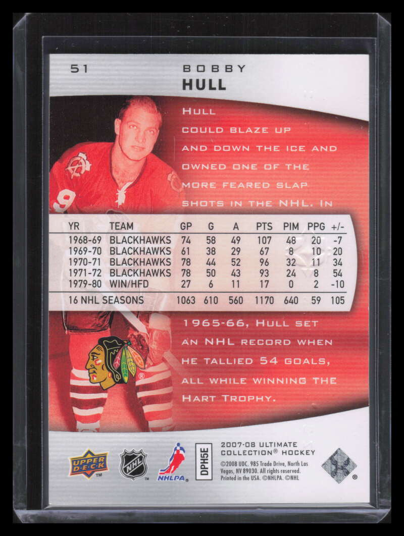 2007-08 Ultimate Collection 51 Bobby Hull 470/499