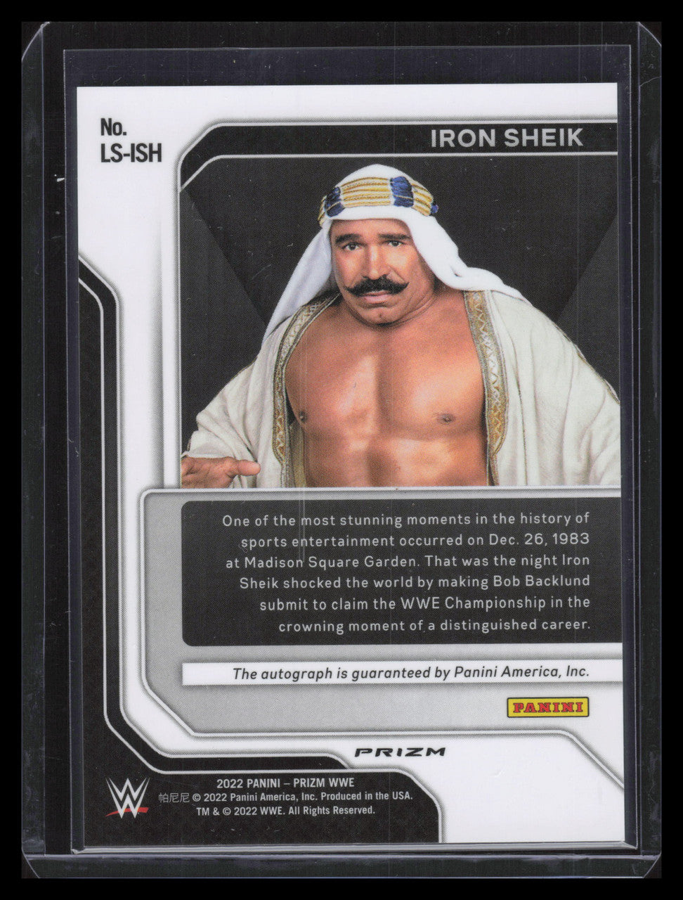 2022 Panini Prizm WWE Legendary Signatures Prizms Silver LSISH Iron Sheik Auto