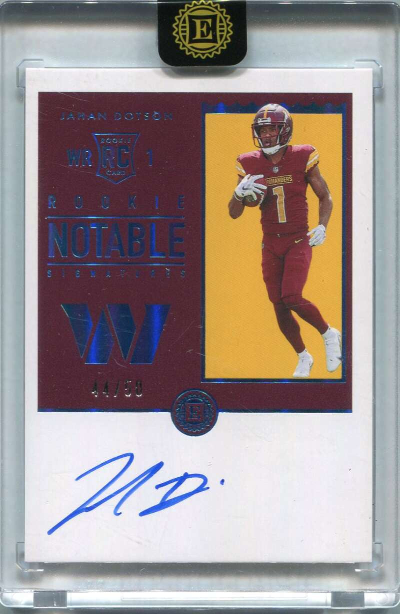 2022 Panini Encased Notable Signatures Sapphire Jahan Dotson Rookie Auto 44/50