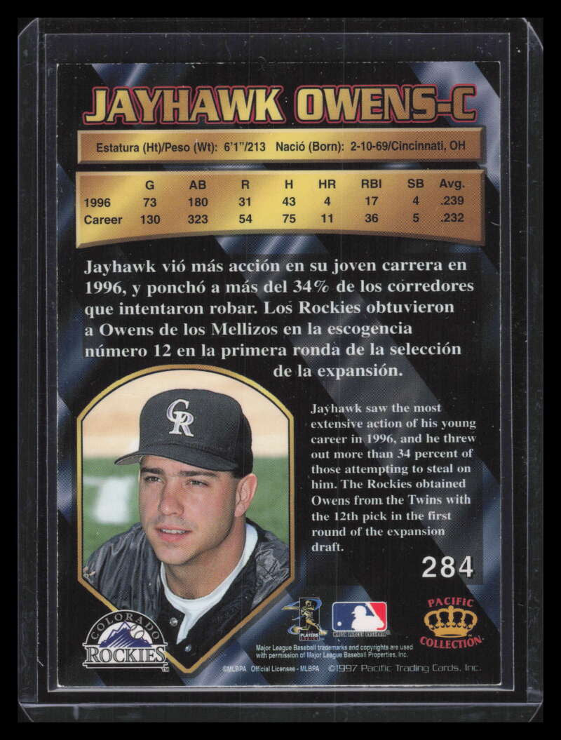 1997 Pacific Silver 284 Jayhawk Owens /67