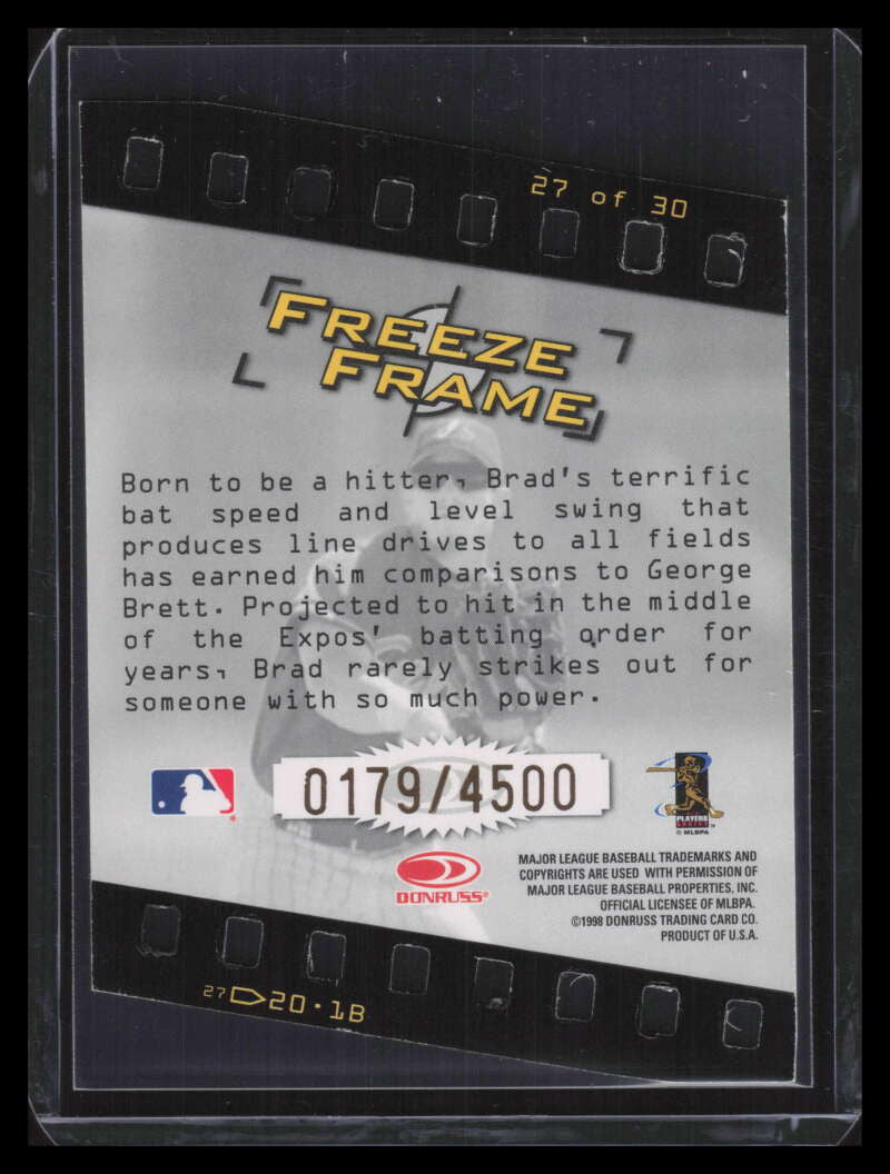 1998 Studio Freeze Frame Die Cuts 27 Brad Fullmer 179/500