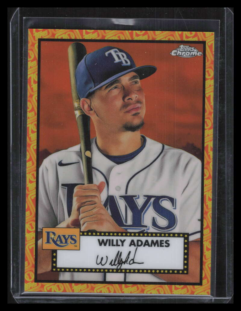 2021 Topps Chrome Platinum Orange Yellow 70th Refractor 321 Willy Adames 23/25