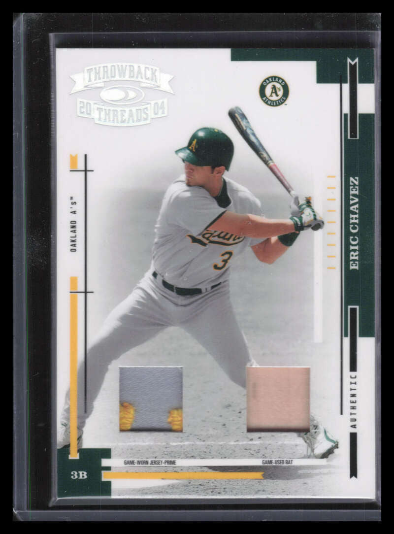2004 Throwback Threads Material Combo Prime 145 Eric Chavez Dual Bat Patch 6/10