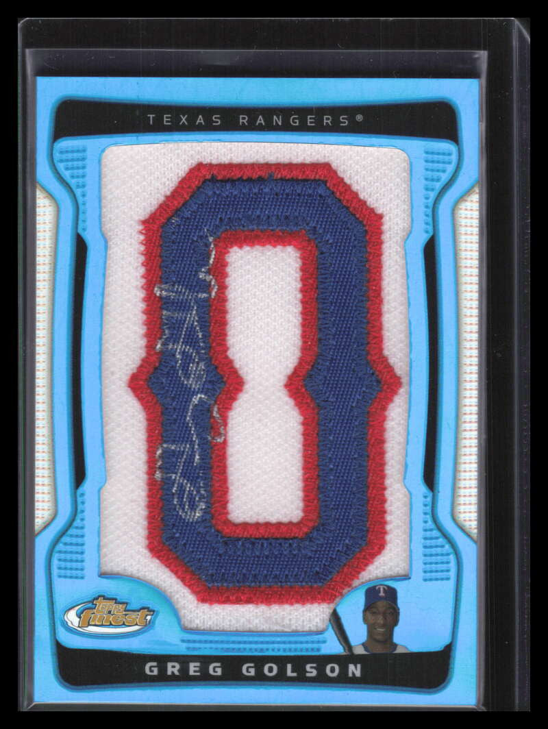 2009 Finest Blue Refractor 158 Greg Golson Rookie Letter Patch Auto 20/25