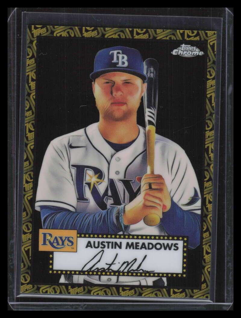 SOLD 137341 2021 Topps Chrome Platinum Black and Gold 70th Refractor 196 Austin Meadows 5/10