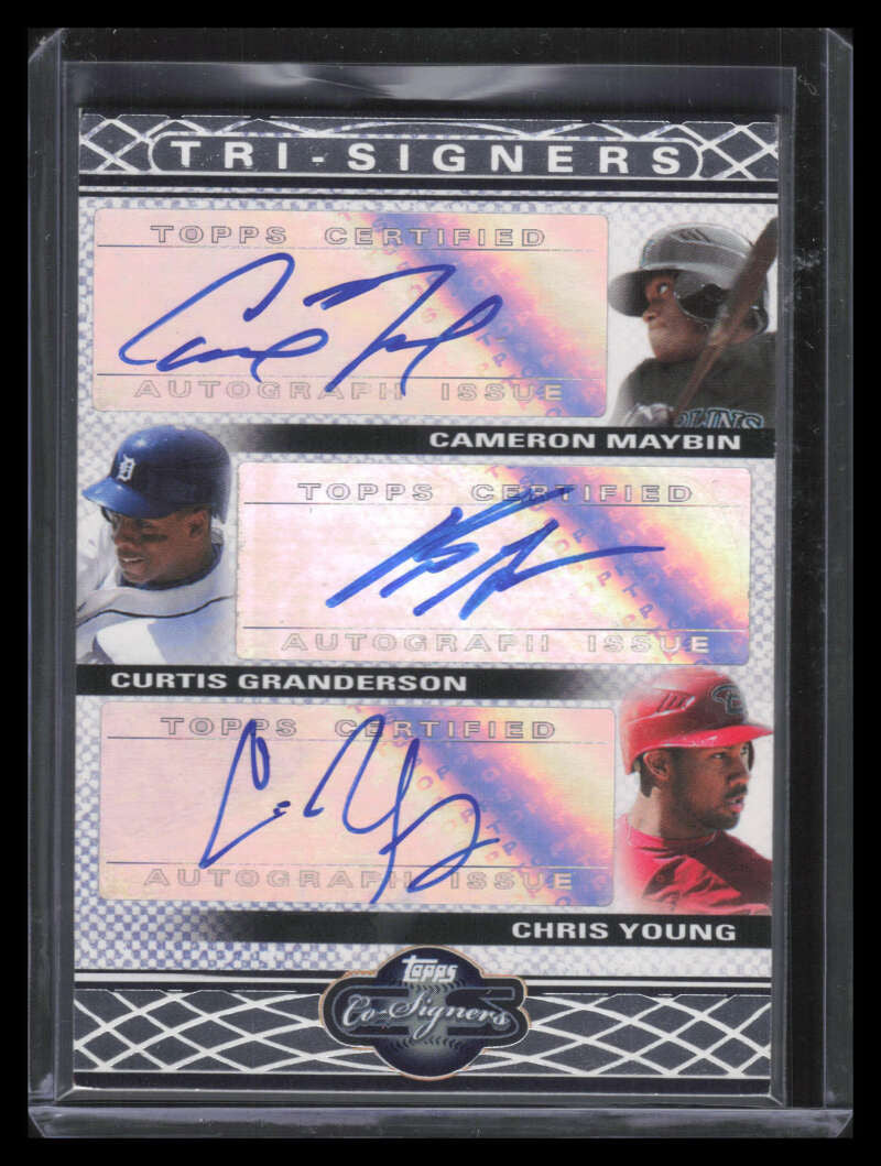 2008 Topps Co-Signers Tri-Signers MGY Maybin Chris Young Granderson Triple Auto