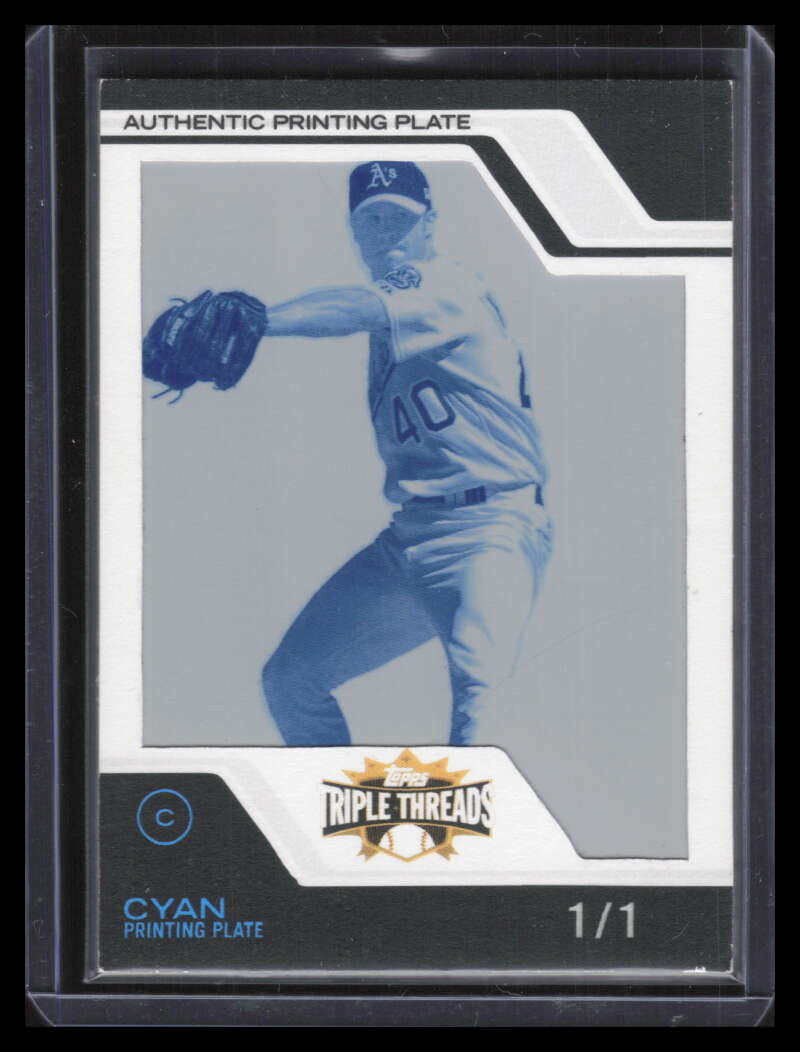 2008 Topps Triple Threads Framed Printing Plate Cyan 36 Rich Harden 1/1