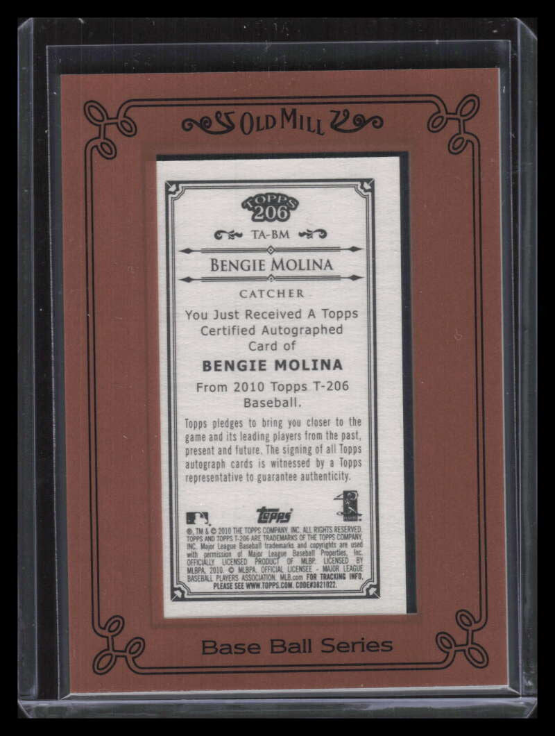 2010 Topps 206 Mini Framed Autographs Old Mill BM Bengie Molina Auto