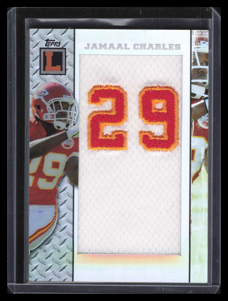 SOLD 137368 2008 Topps Letterman Jersey Number Refractor Jamaal Charles Rookie Patch 2/5