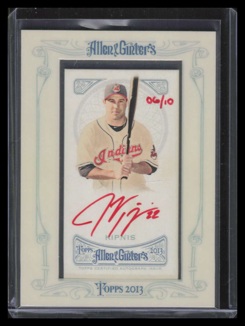2013 Topps Allen and Ginter Autographs Red Ink JK Jason Kipnis Auto 6/10