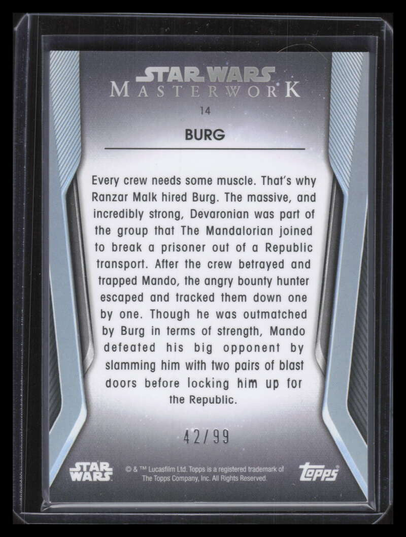 2021 Topps Star Wars Masterwork Green 14 Burg 42/99