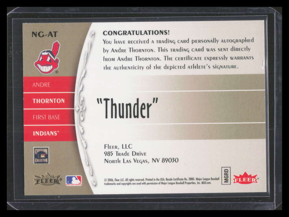 2006 Greats of the Game Nickname Greats Autographs at1 Andre Thornton Auto