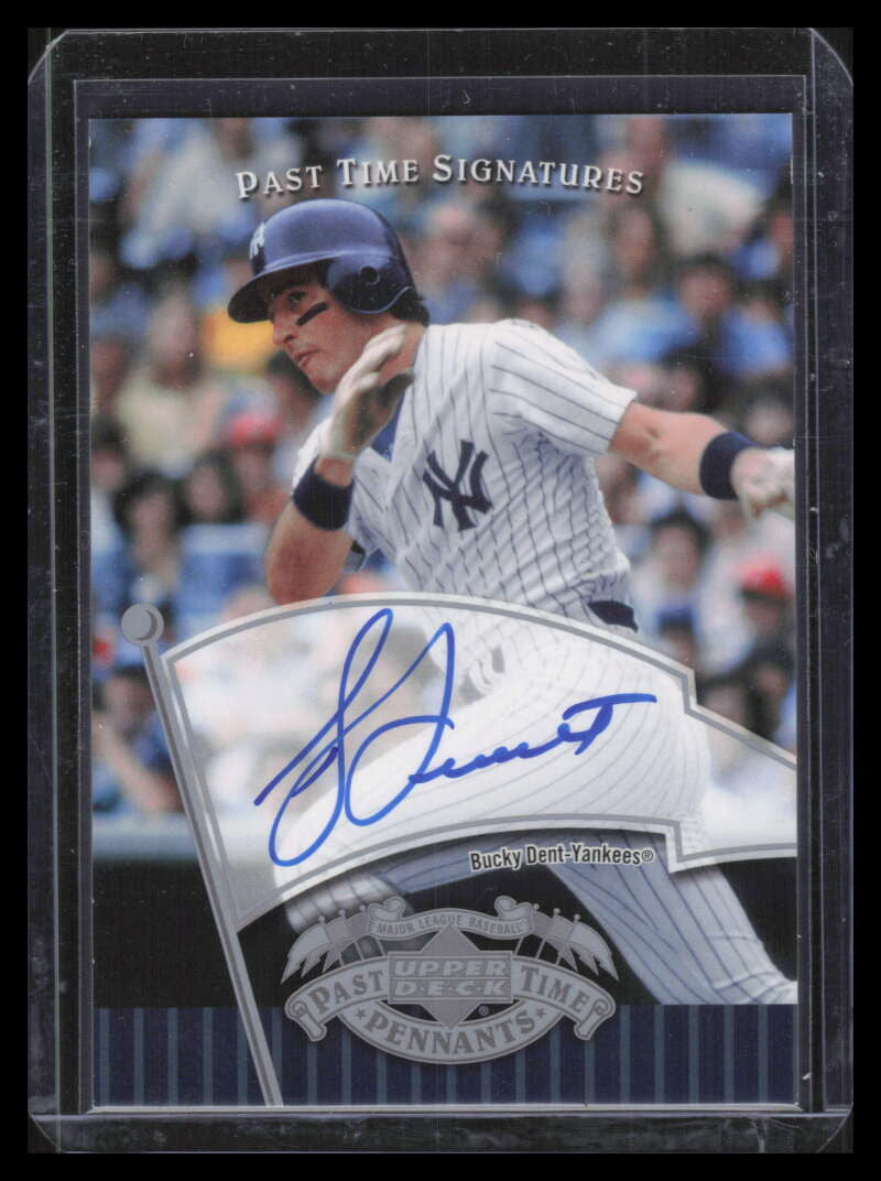 2005 UD Past Time Pennants Signatures Silver DE Bucky Dent Auto /268