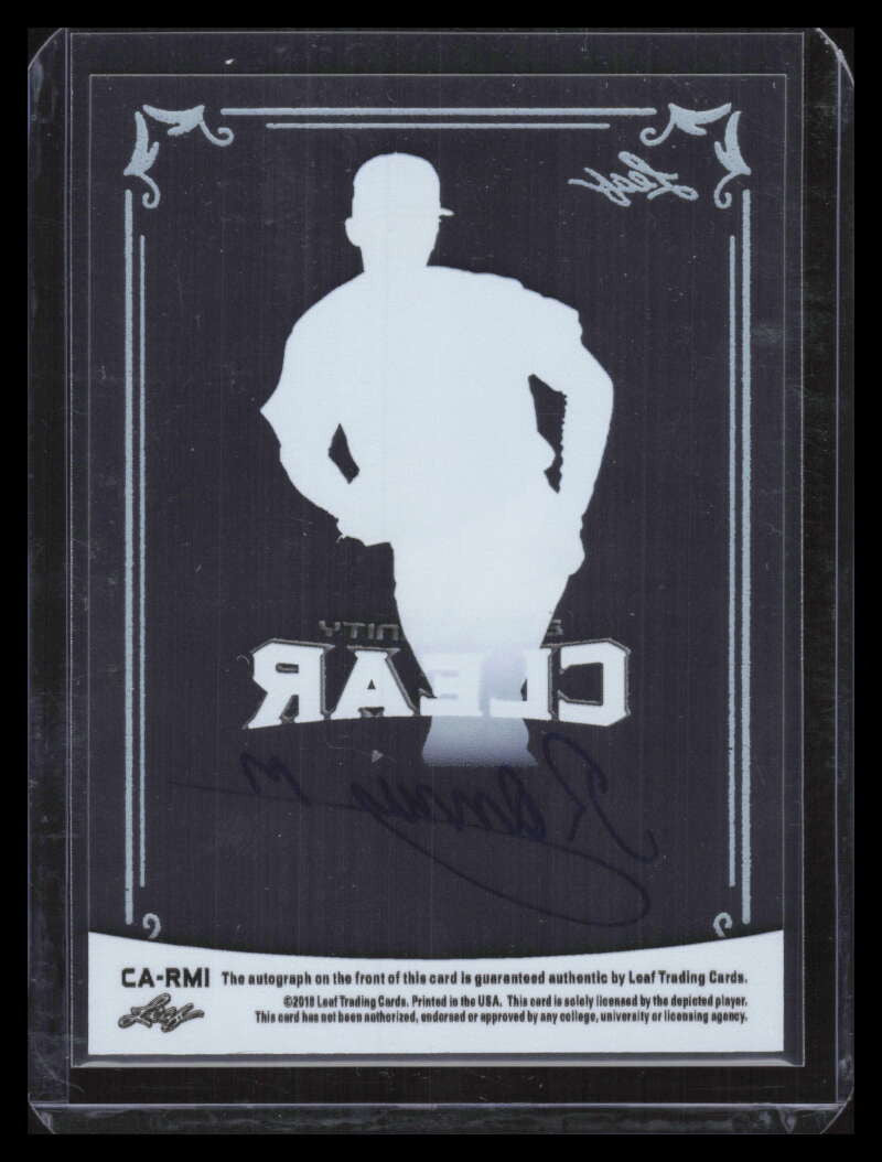 2018 Leaf Trinity Clear Autographs Purple carm1 Ronny Mauricio Rookie Auto