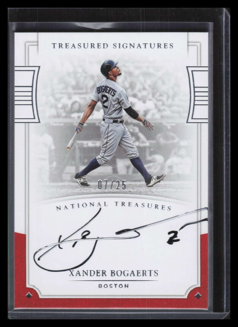 2017 Panini National Treasures Treasured Signatures 5 Xander Bogaerts Auto 7/25
