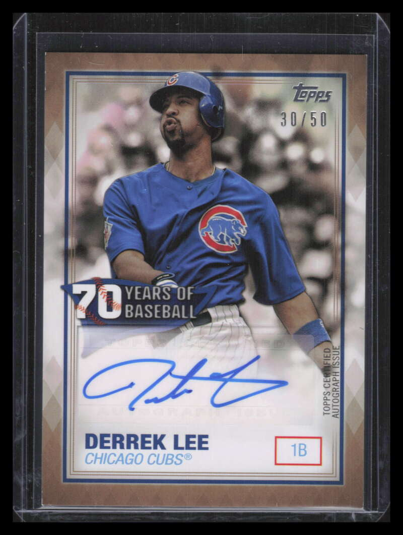 DELETE 137558 2021 Topps 70 Years of Baseball Autographs Gold 70yadl Derrek Lee Auto 30/50