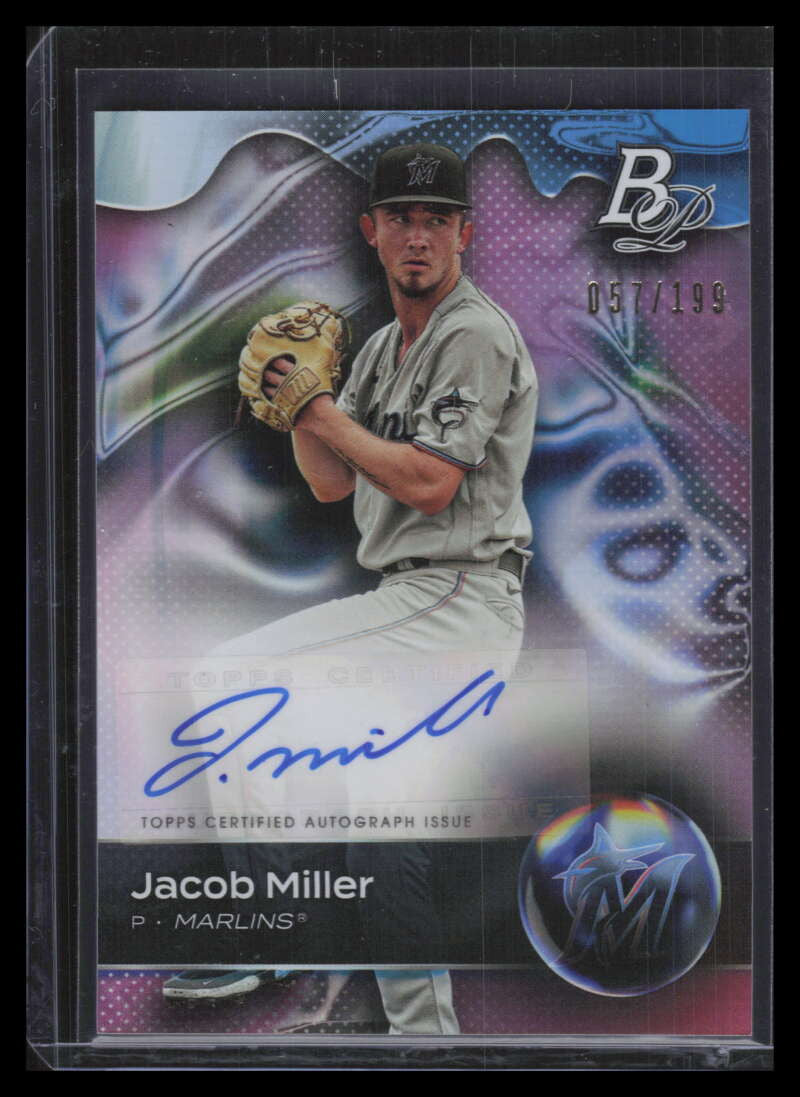 DELETE 137561 2023 Bowman Platinum Prospects Autographs Pink Jacob Miller Rookie Auto 57/199