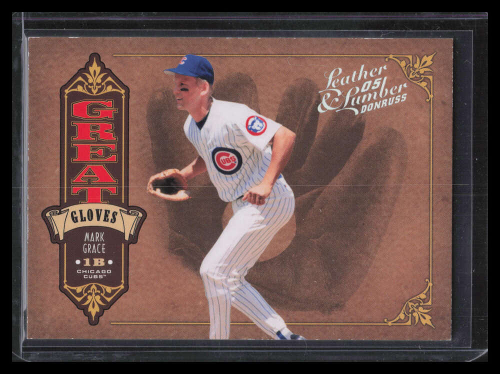 2005 Leather and Lumber Great Gloves Silver 4 Mark Grace 42/100