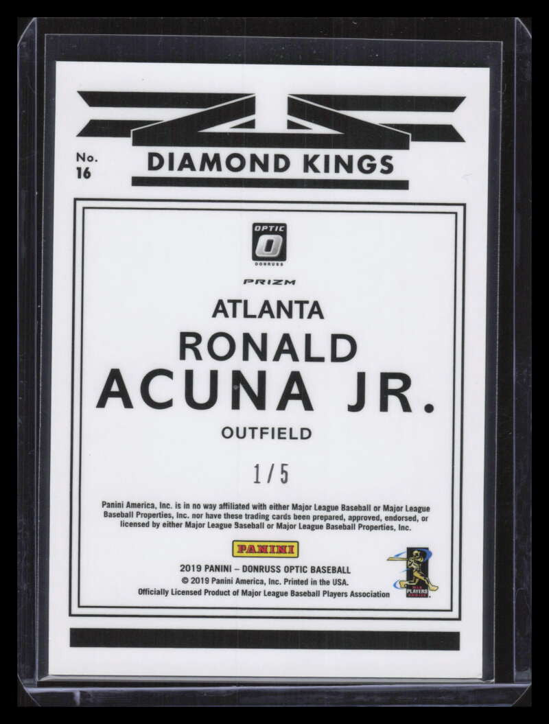2019 Donruss Optic Green Refractor 16 Ronald Acuna Jr. DK Diamond Kings