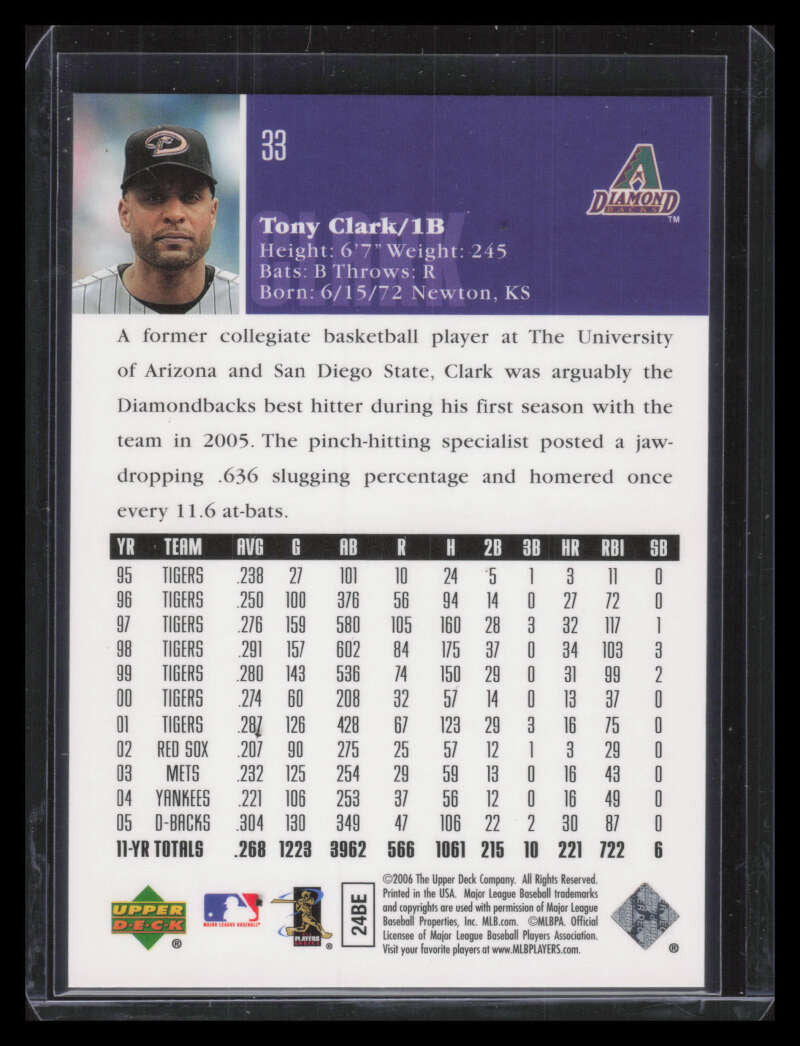 2006 Upper Deck Silver Spectrum 33 Tony Clark 3/25