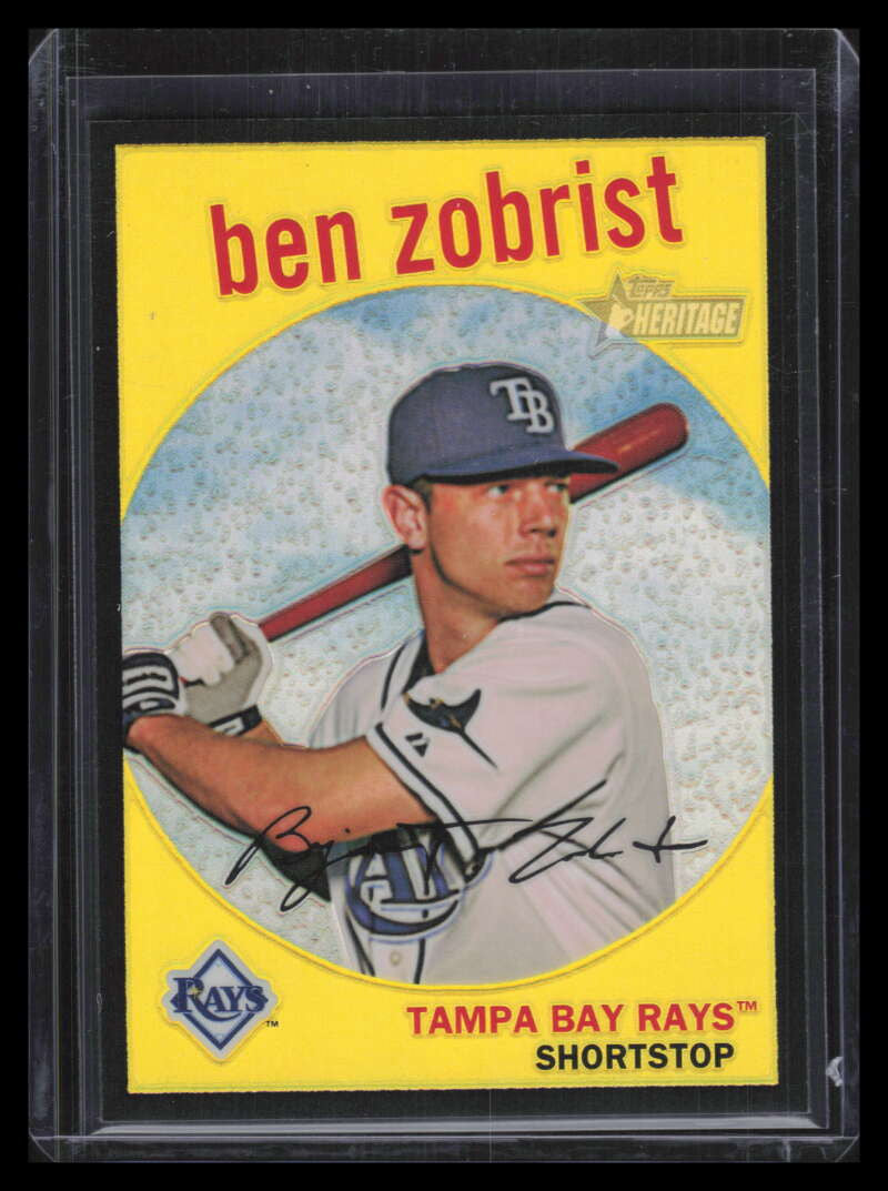 SOLD 137812 2008 Topps Heritage Chrome Black Refractor c268 Ben Zobrist 53/59