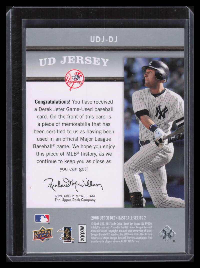 2008 Upper Deck UD Game Materials DJ Derek Jeter Jersey