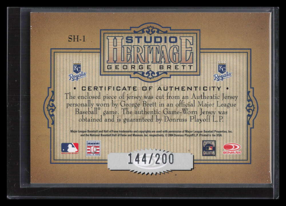 2004 Studio Heritage Material Jersey 1 George Brett Jersey 144/200