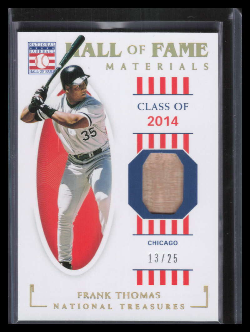 2021 Panini National Treasures Hall Fame Materials Gold Frank Thomas Bat 13/25