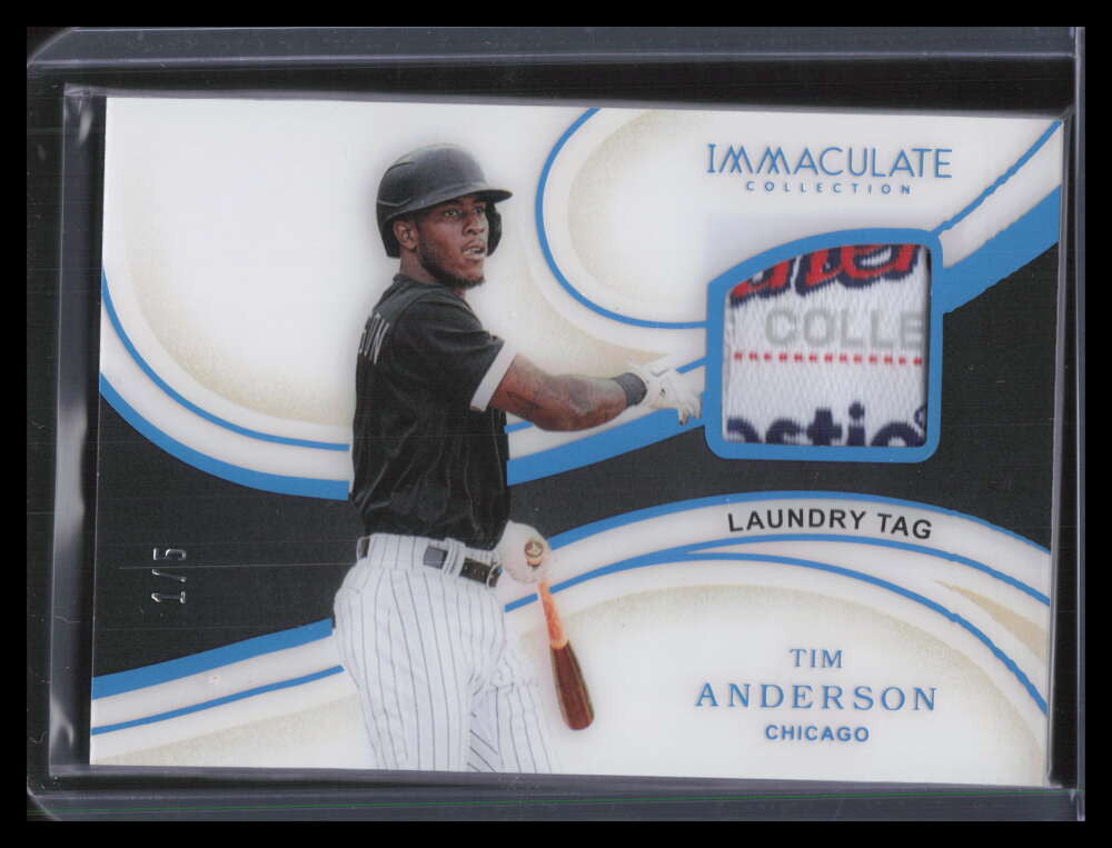 2020 Immaculate Collection Materials 18 Tim Anderson Laundry Tag Patch 1/5