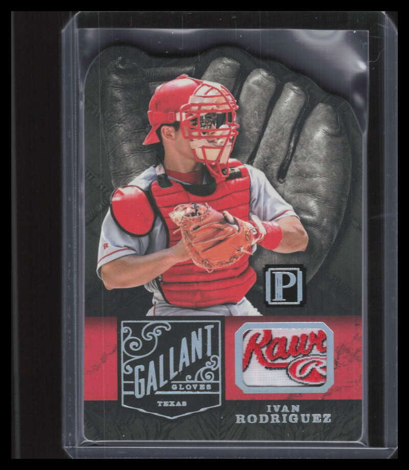 2016 Panini Pantheon Gallant Glove Ivan Rodriguez Rawlings Laundry Tag Patch 1/1
