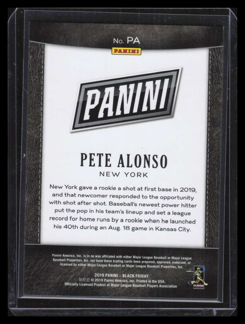2019 Panini Black Friday Collection Galactic Windows PA Pete Alonso Rookie 14/25