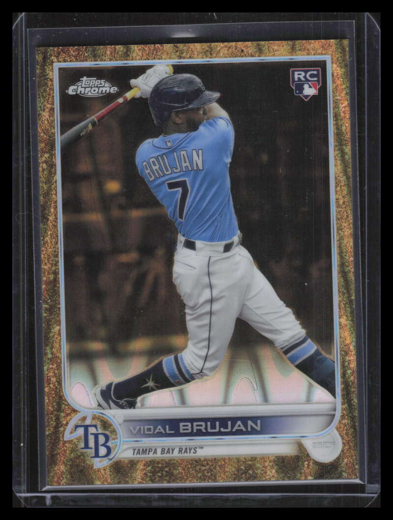 2022 Topps Gilded Chrome Gold Etch RayWave Refractor Vidal Brujan Rookie 9/25