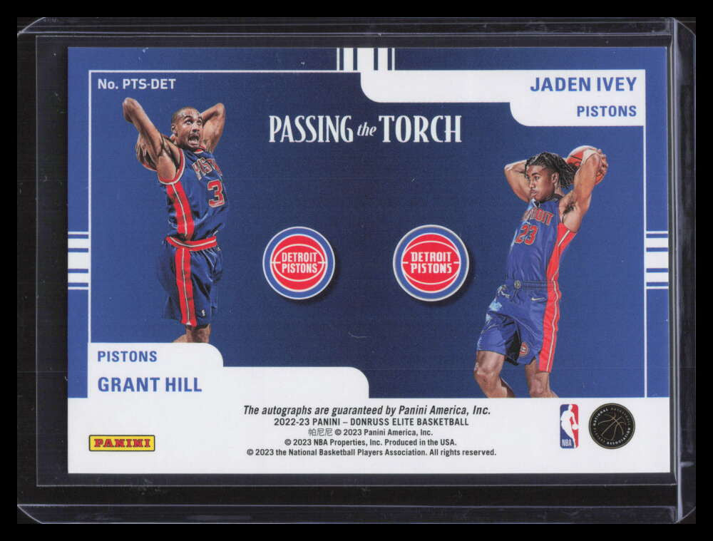 2022-23 Elite Passing Torch Signatures 5 Grant Hill Jaden Ivey Rookie Dual Auto