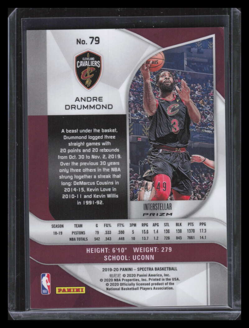 2019-20 Panini Spectra Interstellar 79 Andre Drummond 24/49