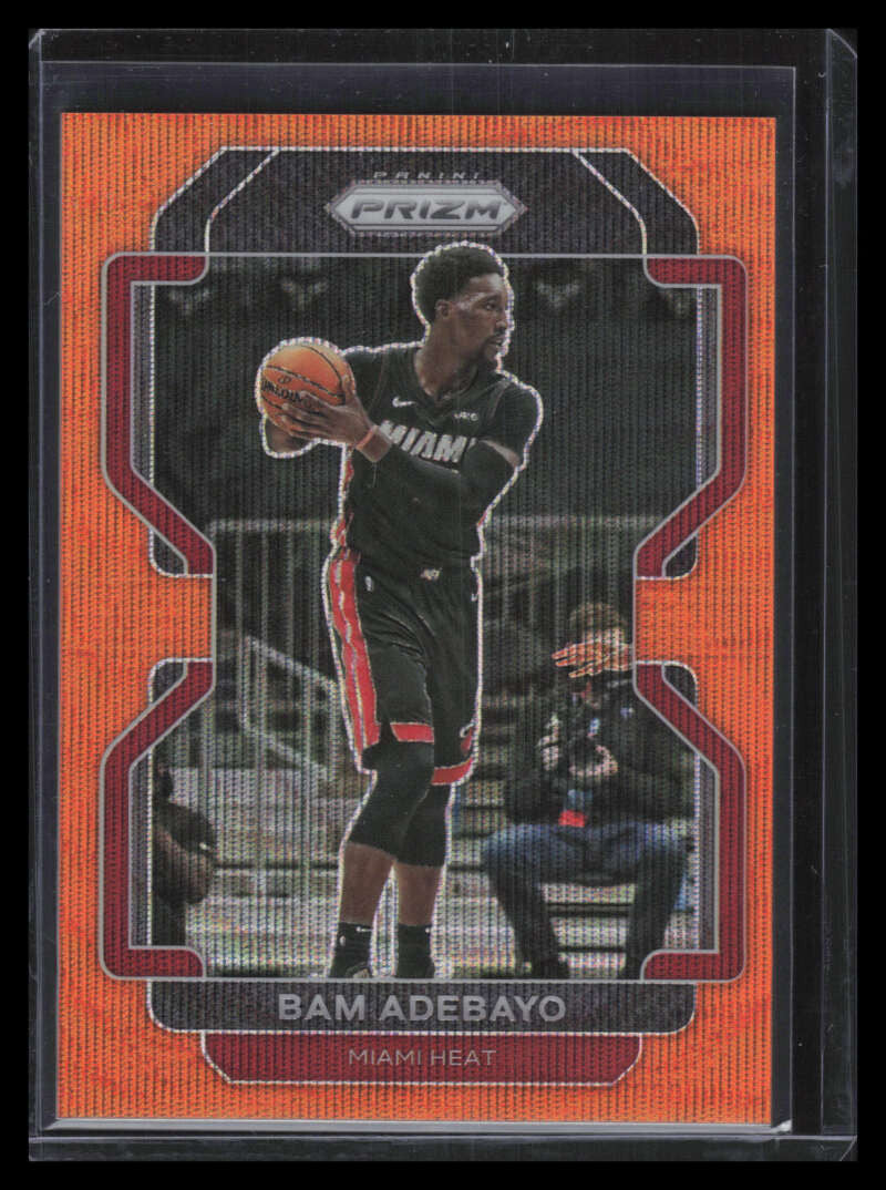 2021-22 Panini Prizm Prizms Orange Wave Refractor 228 Bam Adebayo 14/60