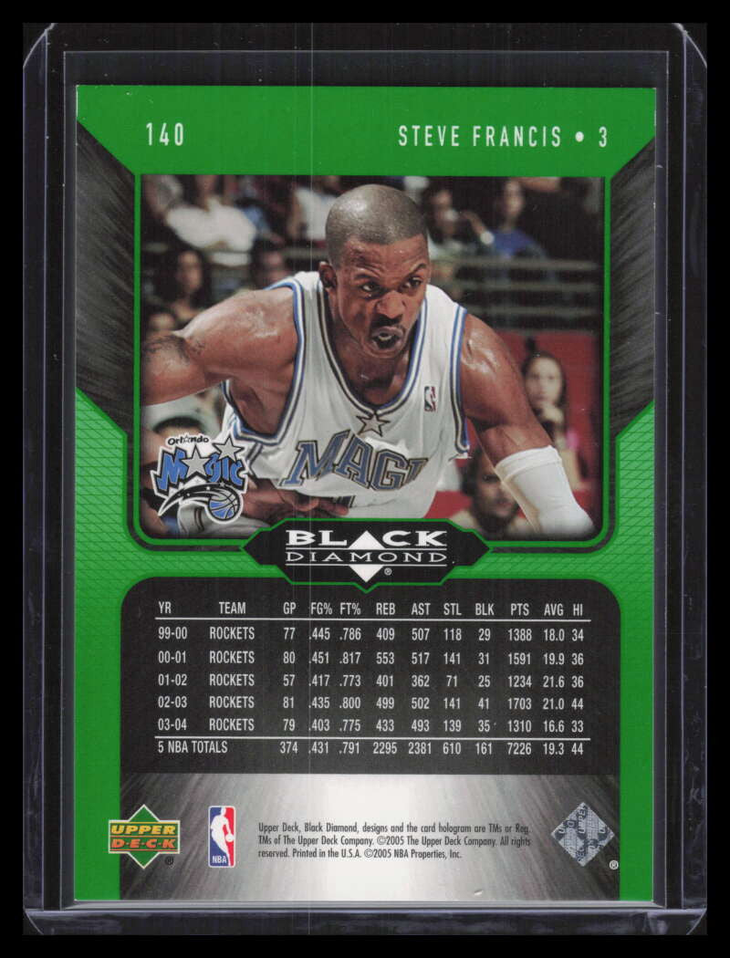 2004-05 Black Diamond Green 140 Steve Francis 23/25