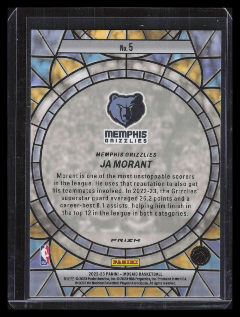 2022-23 Panini Mosaic Stained Glass 5 Ja Morant