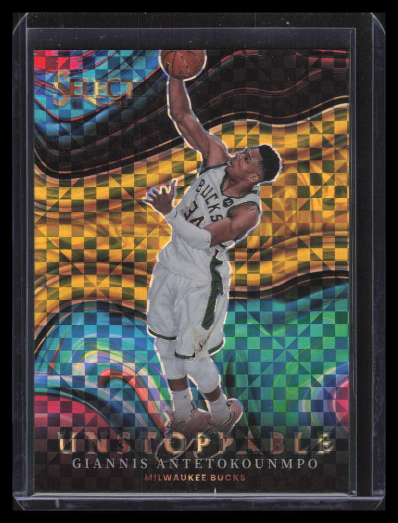 2021-22 Select Unstoppable Prizms Gold Refractor 8 Giannis Antetokounmpo 7/10