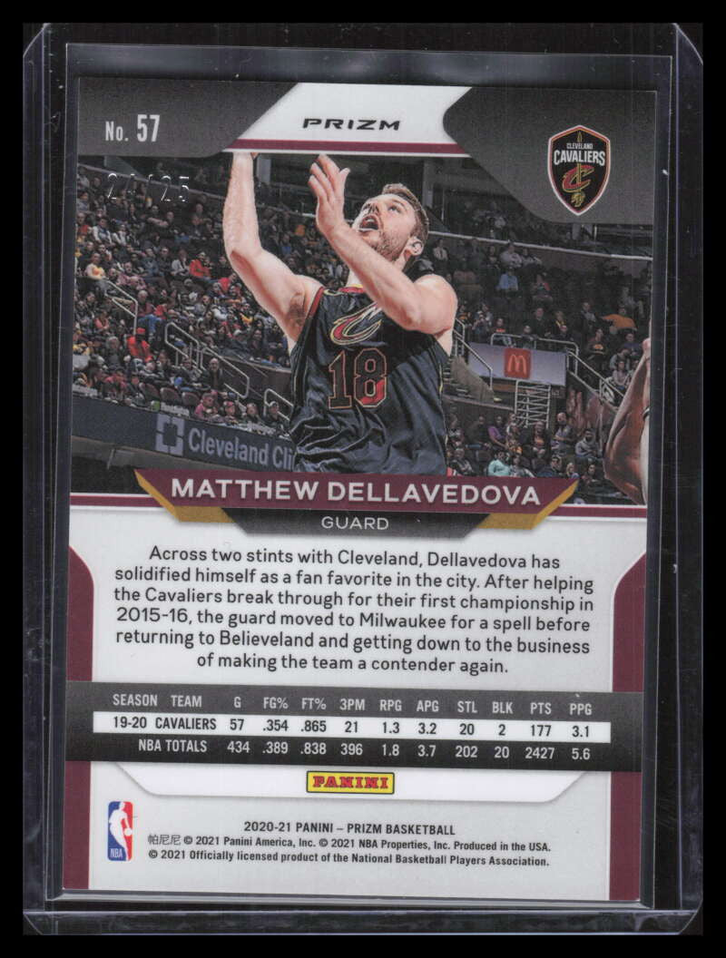 2020-21 Panini Prizm Prizms Green Pulsar Refractor 57 Matthew Dellavedova 24/25