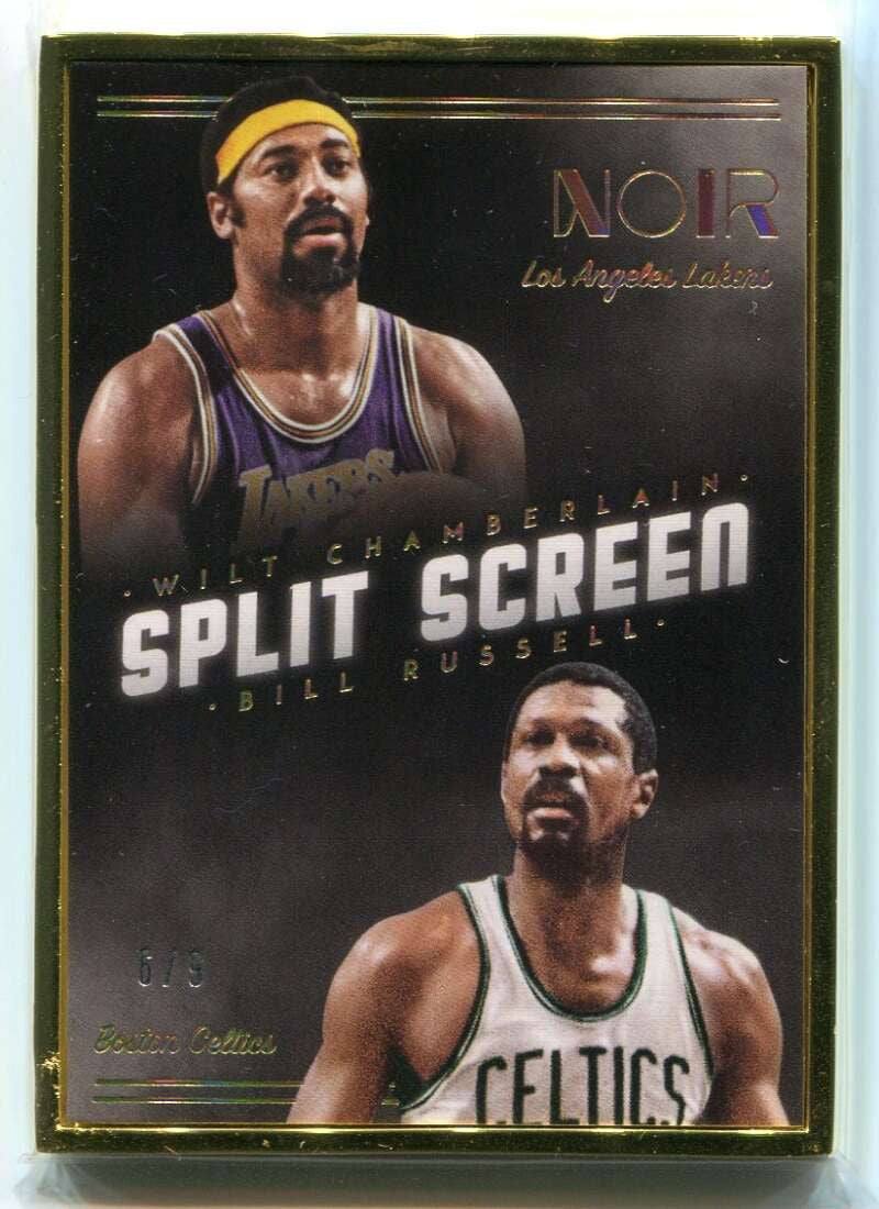 2018-19 Panini Noir FOTL 273 Bill Russell Wilt Chamberlain SS 6/9 Split Screen