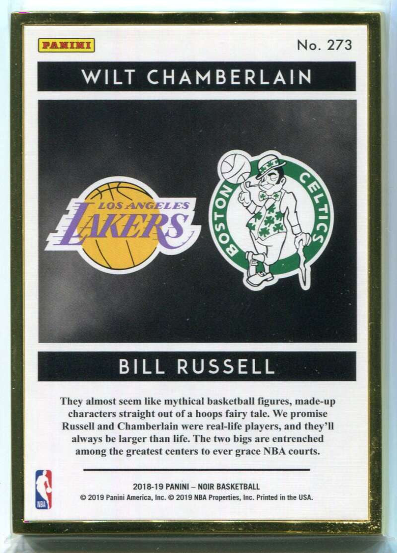 2018-19 Panini Noir FOTL 273 Bill Russell Wilt Chamberlain SS 6/9 Split Screen