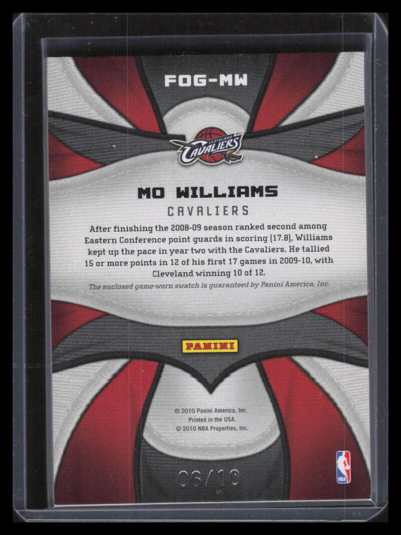 DELETE 138186 2009-10 Certified Fabric of Game Jersey Number Prime 108 Mo Williams Patch 6/10