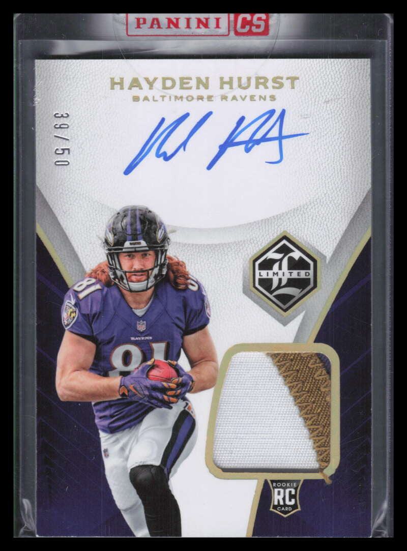 2018 Limited Gold Spotlight 137 Hayden Hurst Rookie Patch Auto 39/50