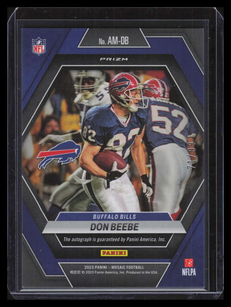 2023 Panini Mosaic Autographs Mosaic Blue 21 Don Beebe Auto 71/99