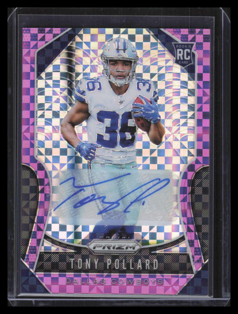 2019 Panini Prizm Autographs Purple Power 339 Tony Pollard Rookie Auto 31/49