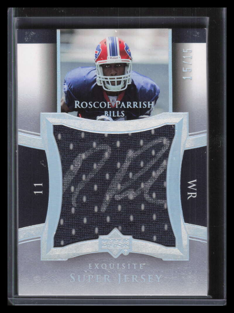 2005 Exquisite Super Autographs Roscoe Parrish Rookie Jumbo Jersey Auto 15/15